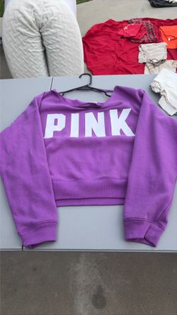 Victoria's Secret PINK purple off the shoulder sweatshirt