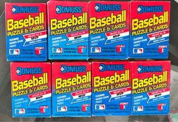 MLB Donruss 1989 Baseball Puzzle & Cards Sealed Pack Lot 8 Packs 15 Cards MVP