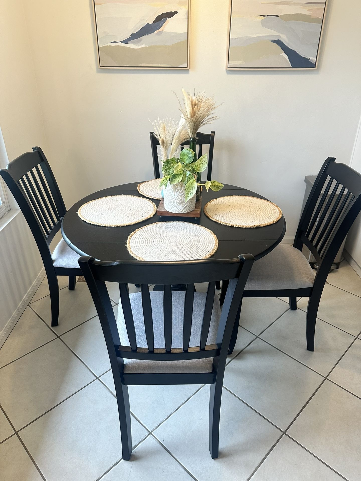 Black Dining Table & Chair Set