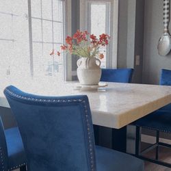 Marble Table And 8 Chairs 