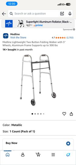 Folding Walker Aluminum Frame up to 300 lbs