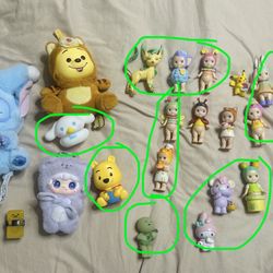 Popmart, Sonny Angels, Stitch, Winnie The Pooh, My Melody, Pokemon, Gudetama, Trinkets Smiski