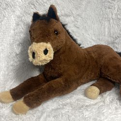Realistic, Brown And Black Horse, Plush Stuffed Animal Similar To Douglas And Aurora