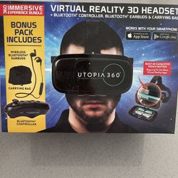 Emerge Tech EUVRC Utopia 360Degree Virtual Realty Headset with Bluetooth Controller Black