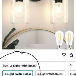 2 Light Fixture Matte Black 