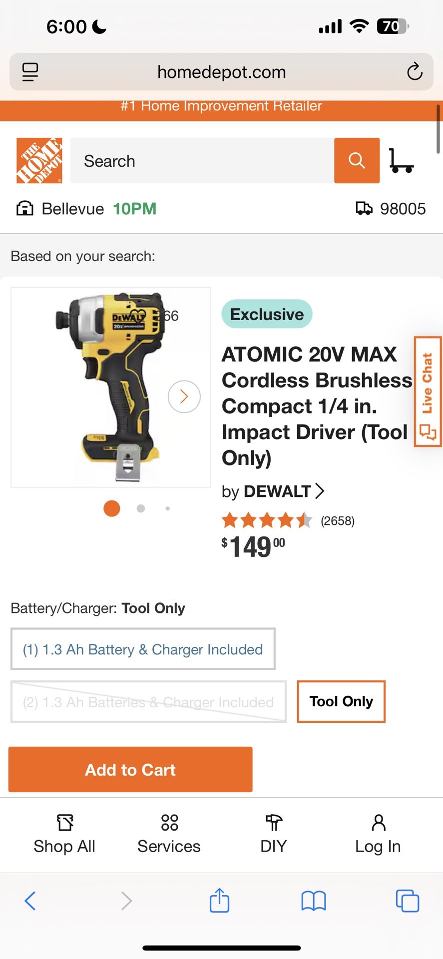 Dewalt Impact Drill With A Battery Work Great No Problems