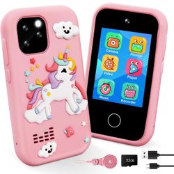 Kids Smart Phone Toys - Dual Camera Cell Phone for Kids, Unicorn Toys for Girls Age 4-6, Toddler Play Phone for 3 4 6 7 8 Years Old Girl Birthday Gift