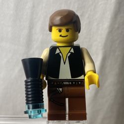 2003 Lego Minifigure Han Solo Star Wars sw0045 Yellow Head Cloud City 10123 (Rare Collectors Item!)