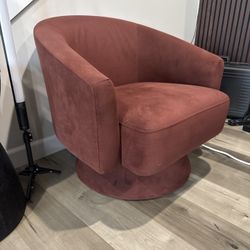 Deep Red Swivel Accent Chair