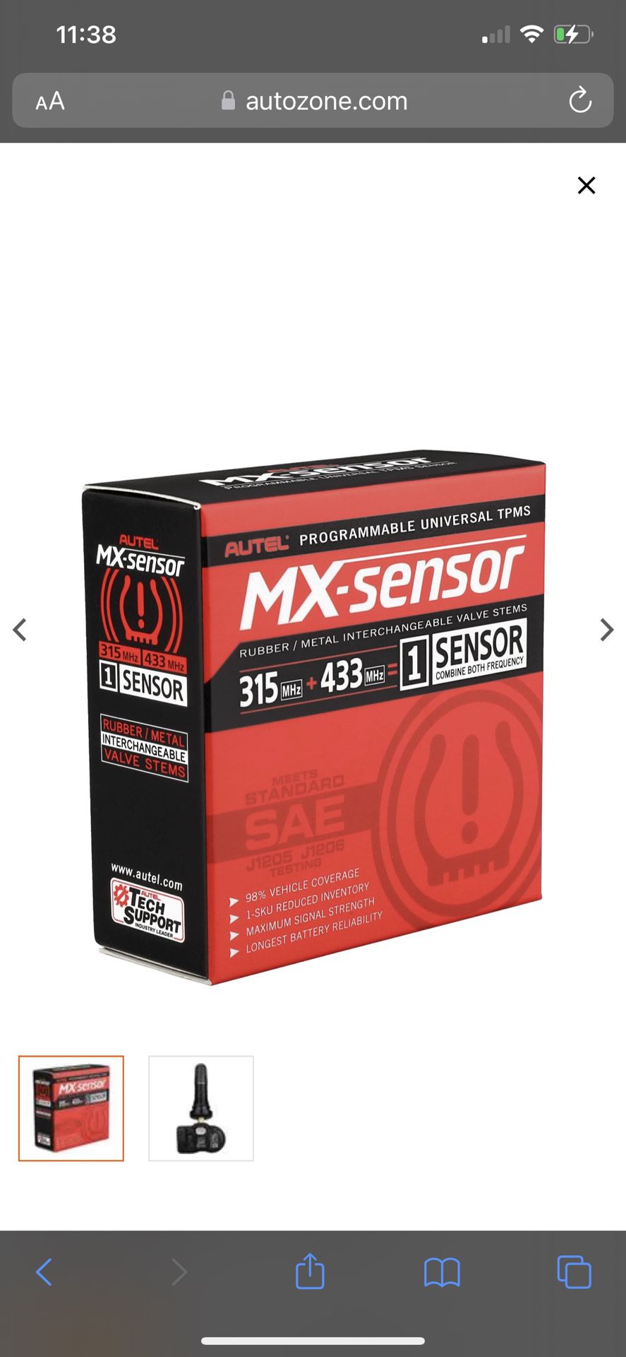 $40/each Or 4x$130 NEW!! Autel Universal Programmable Tire Pressure Monitoring Sensor 1-SENSOR 