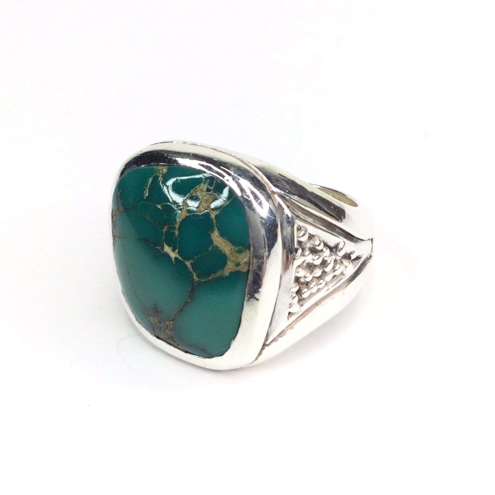 Sterling Silver Large Natural Chrysocolla Ring