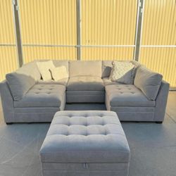 Thomasville Modular Sectional Couch Sofa & Ottoman