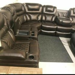Warnerton Chocolate Power Reclining Sectional 3499