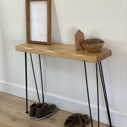 Solid Wood Console Table, Skinny Entryway Table