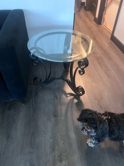Glass coffee table with end tables
