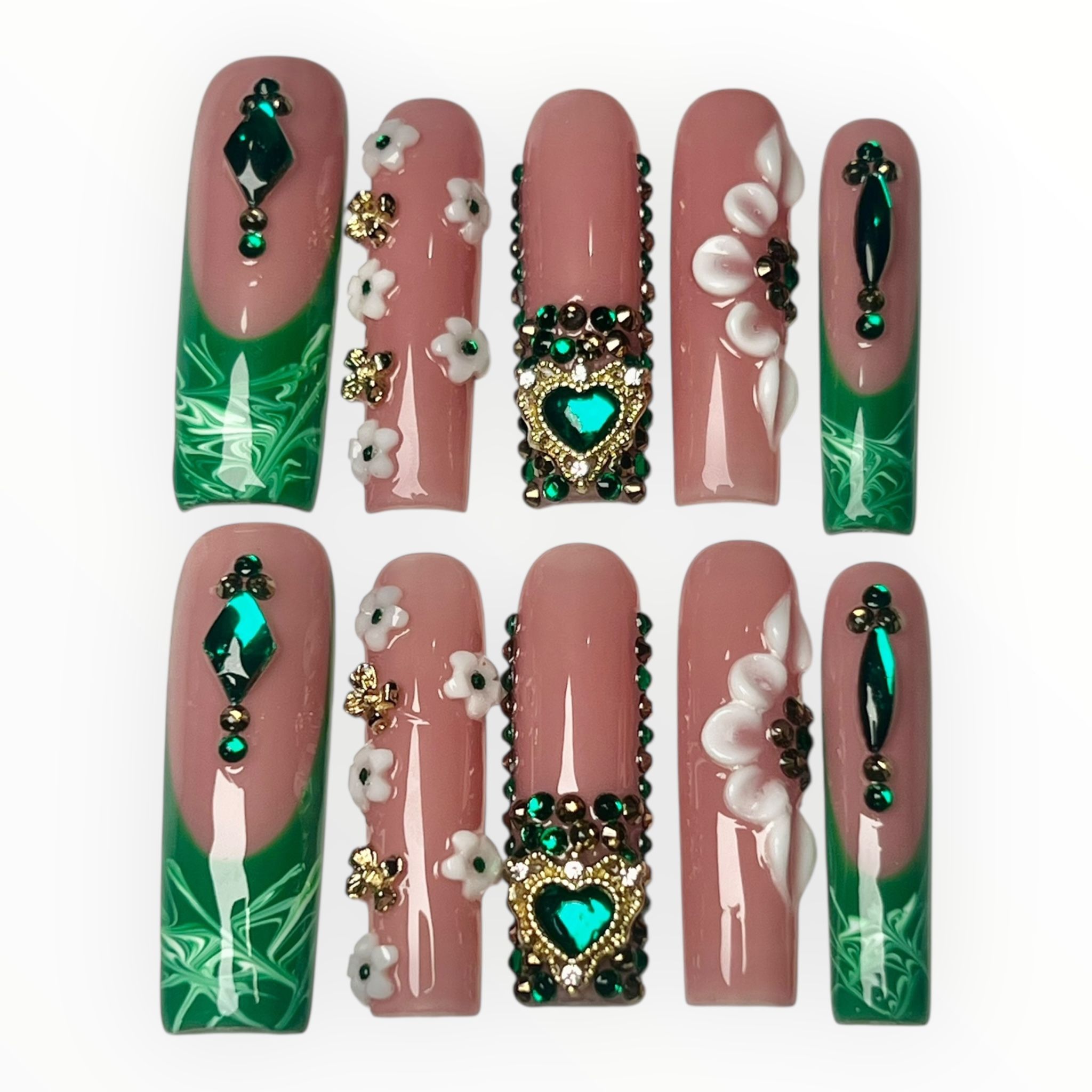 Green Freestyle Press On Nails