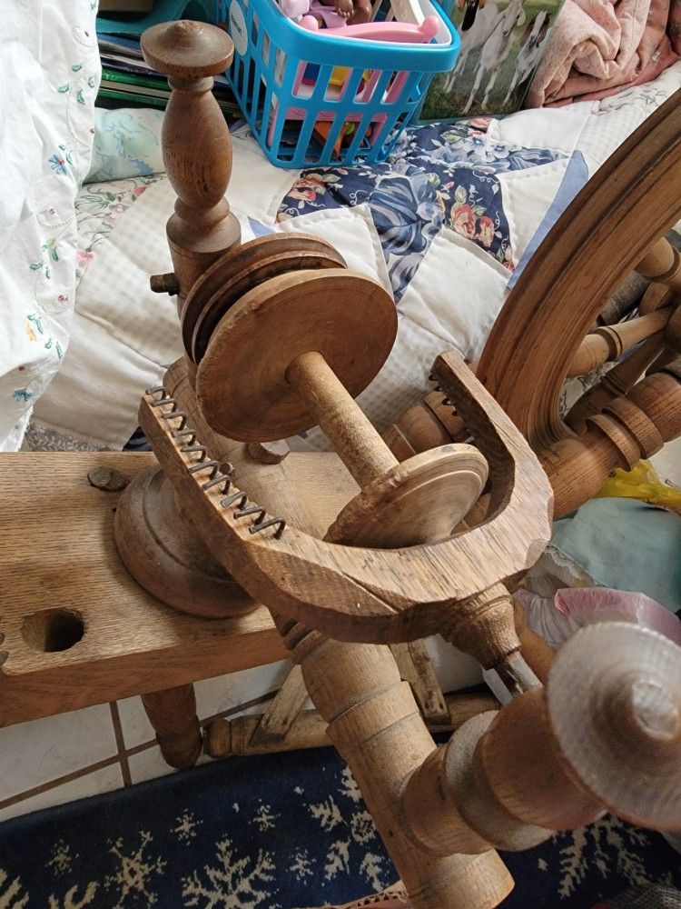 Primative Spinning Wheel Probably From 1800's 