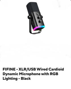 FIFINE XLR/USB Dynamic Microphone with RGB Lighting