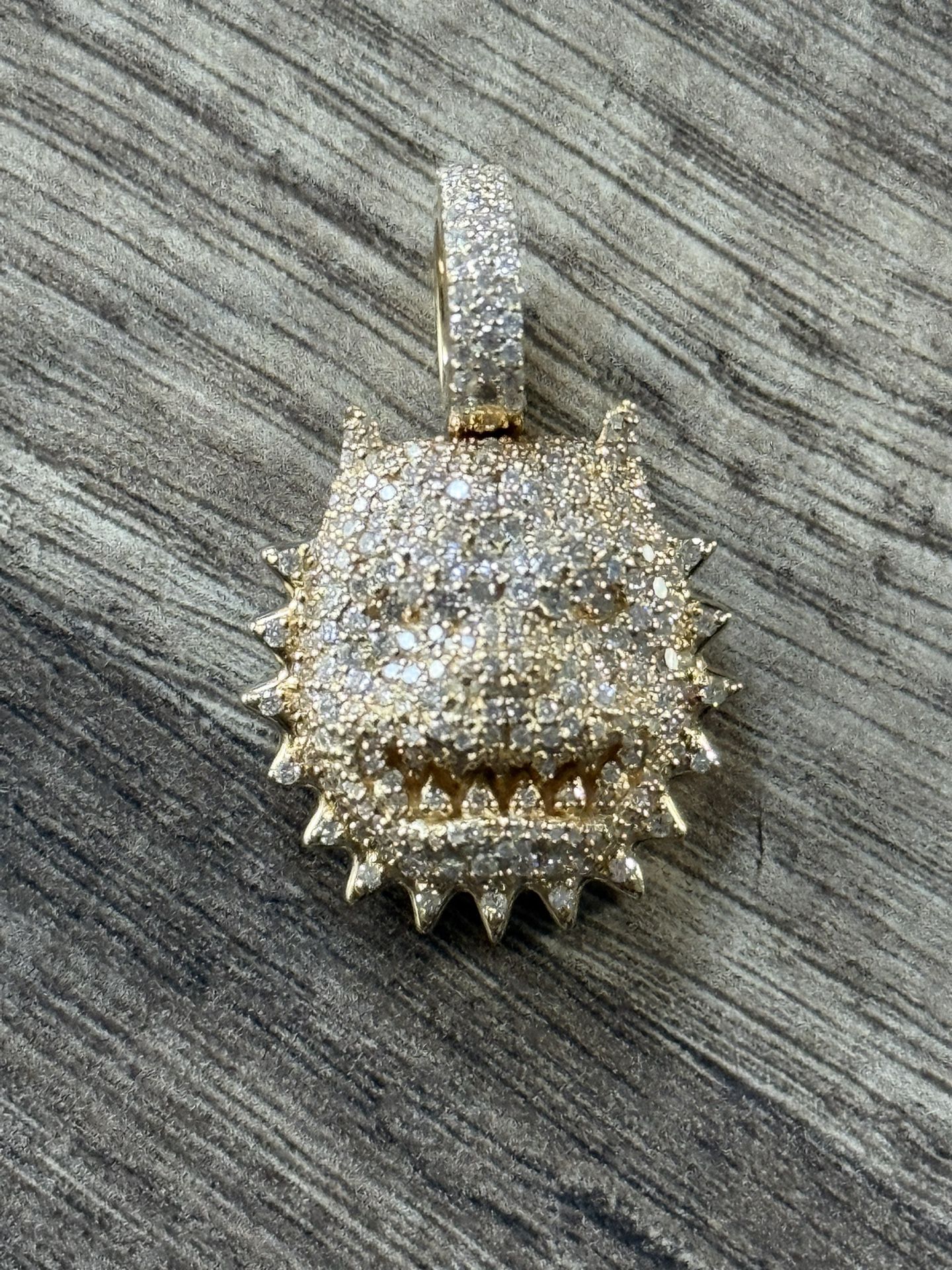 18k Gold Diamond American Bully Pendant