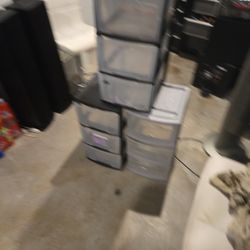 Plastic Three Drawer Storage Containers