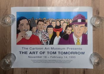 Vintage TOM TOMORROW Poster 1992 Cartoon Art Museum This Modern World Comic Art