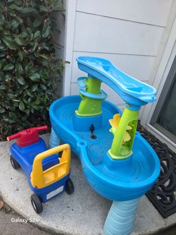 Toddler push cart and water table