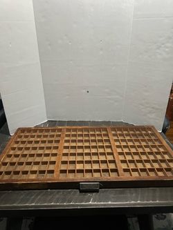 Vintage Wood Printer's Drawer, 147 Compartments, Wall Decor Tray