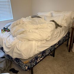 Full Size Mattress Set With Box Spring And Tall Bed Frame
