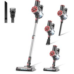 PrettyCare Cordless Stick Vacuum Cleaner, Reusable Sponge Filter Accessories，Self-Standing Lightweight Vacuum for Hardwood Floor