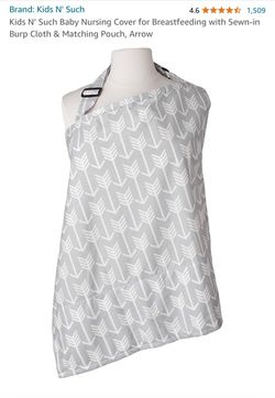 Kids N’ Such Baby Nursing Cover for Breastfeeding  with Sewn-in Burp Cloth