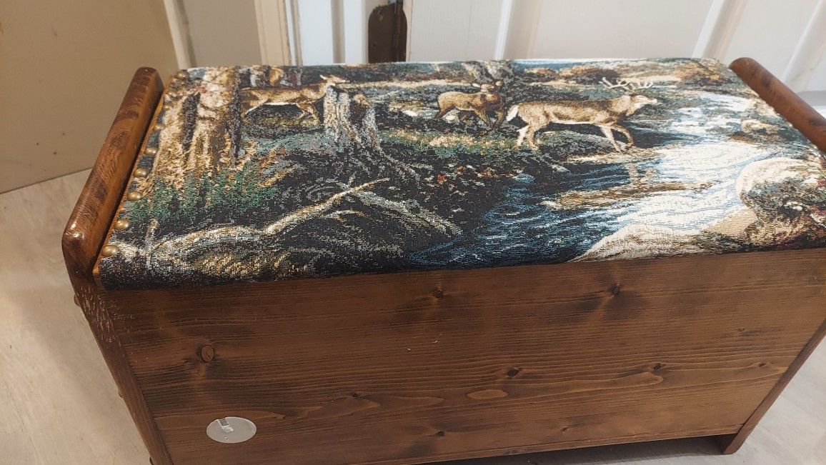 Wooden Bench With Box