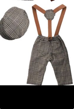 Pantalones De Tirantes Para Bebé Recién Nacido Color Café 