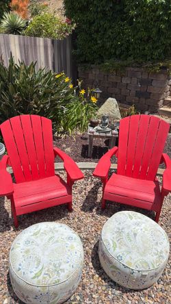 Set of 2 Keter Adirondack Patio Chairs – Bright Red