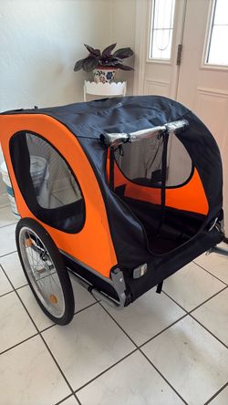 Collapsible dog bike trailer