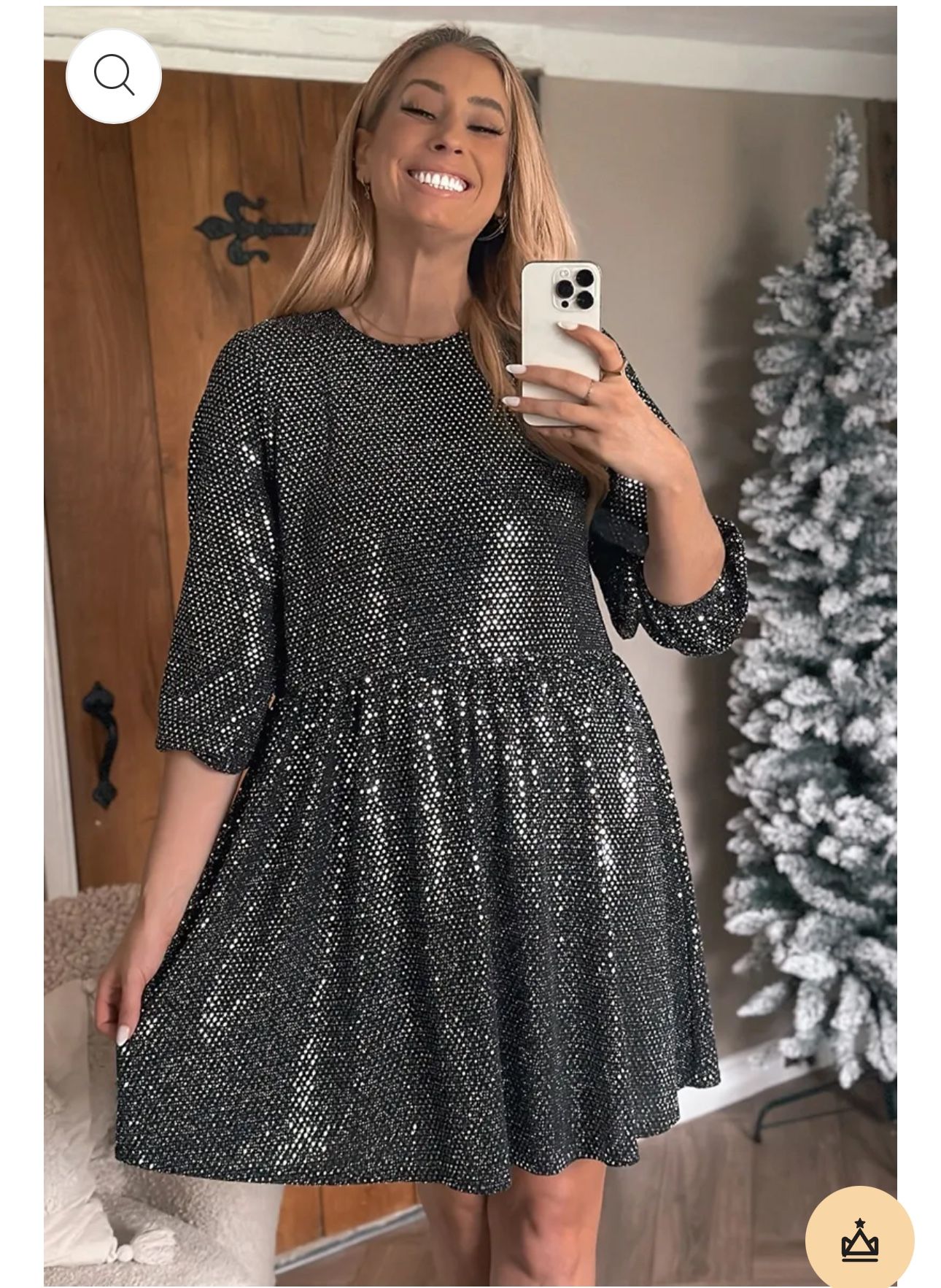 Disco Sequin Skater Mini Dress