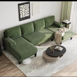 Green  Corduroy Couch