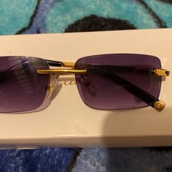 Gold n Black Purple Lenses Cartier Sunglass Buffs