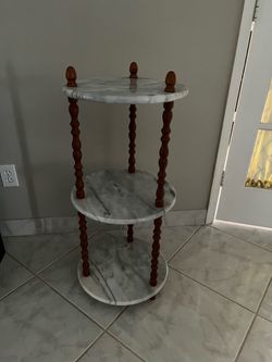 3-Tier Italian marble plant or accent table