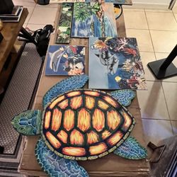 Garden tiles and pool area decor