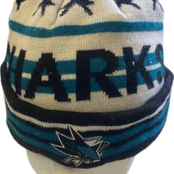 San Jose Sharks NHL Teal Blue Knit Hat Cap Adult Winter Beanie