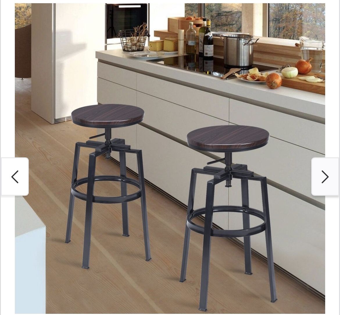 2 Adjustable Height Bar Stools