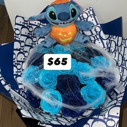 Halloween Horror Rose Bouquet Arrangement Flowers Basket