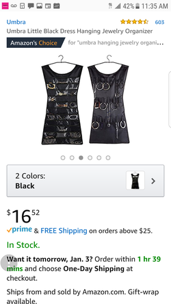 Umbra little black dress jewelry hanging organizer