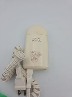 Vintage Lady Schick Electric Razor Shaver Stick White with Brush