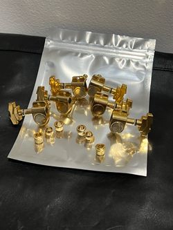 Premium JIN HO Gold Guitar Tuners 3x3 Set | Made in Korea | Complete w/ Metal Bushings