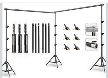 10x20FT Backdrop Support Stand for Photography,Adjustable Width & Length Backdrop Stand Background Support System Kit for Photo Video Studio Shooting,