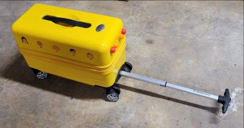 Yellow School Bus Luggage Suitcase for kids