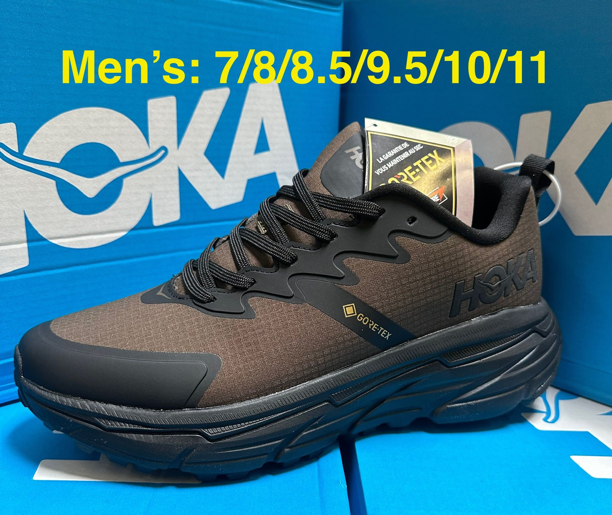 Men’s Hoka GTX Shoes, Sizes 7/8/8.5/9.5/10/11, New