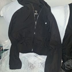 Large Womans HURLEY  Windbreaker Crop Top