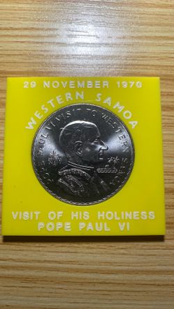 WESTERN SAMOA 1971 Papal Visit Pope Paul VI $1 Coin & Cover